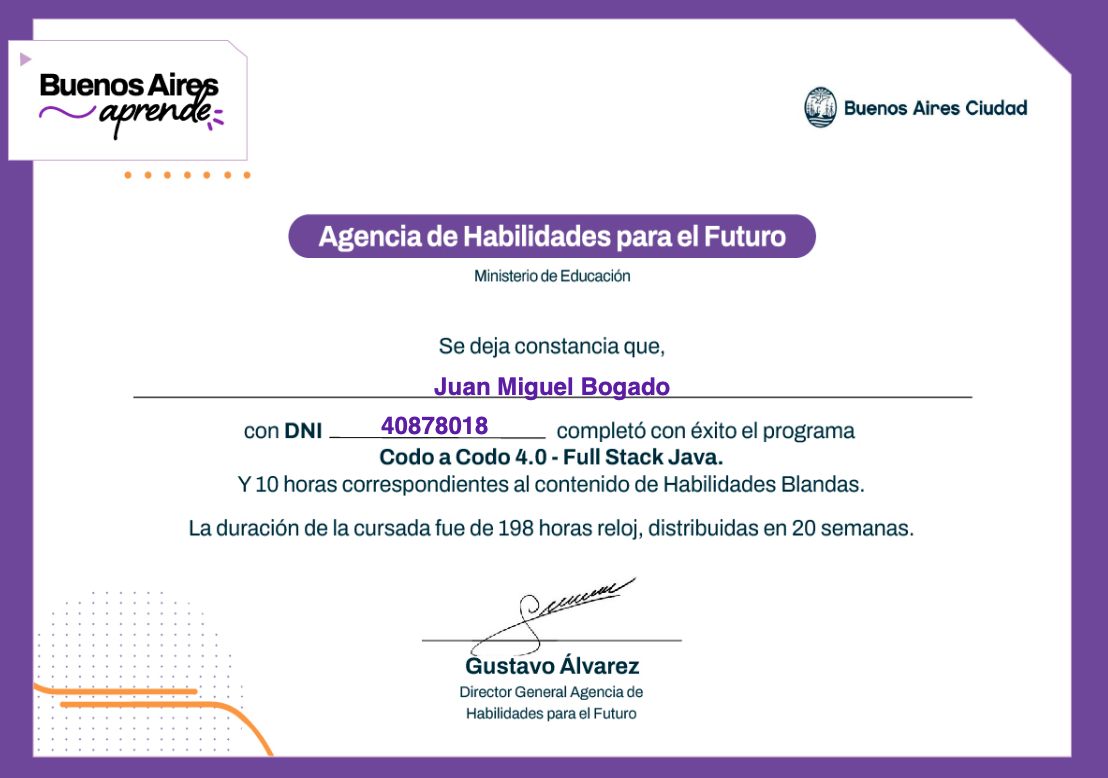 Certificación de FullStack Java